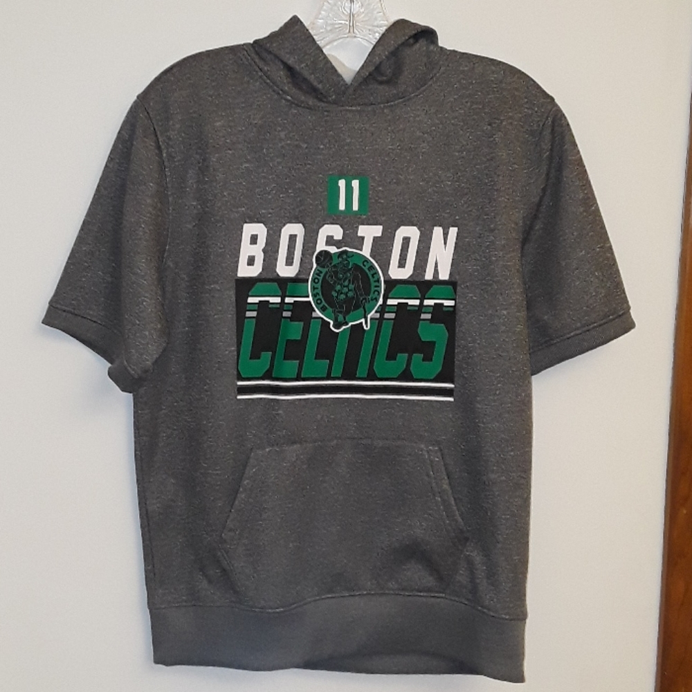 Boston Celtics Irving 11 Short Sleeve Hoodie Sweatshirt Size XL